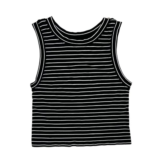 Free People Tops - Free People Black/White Striped Fitted Tank Top